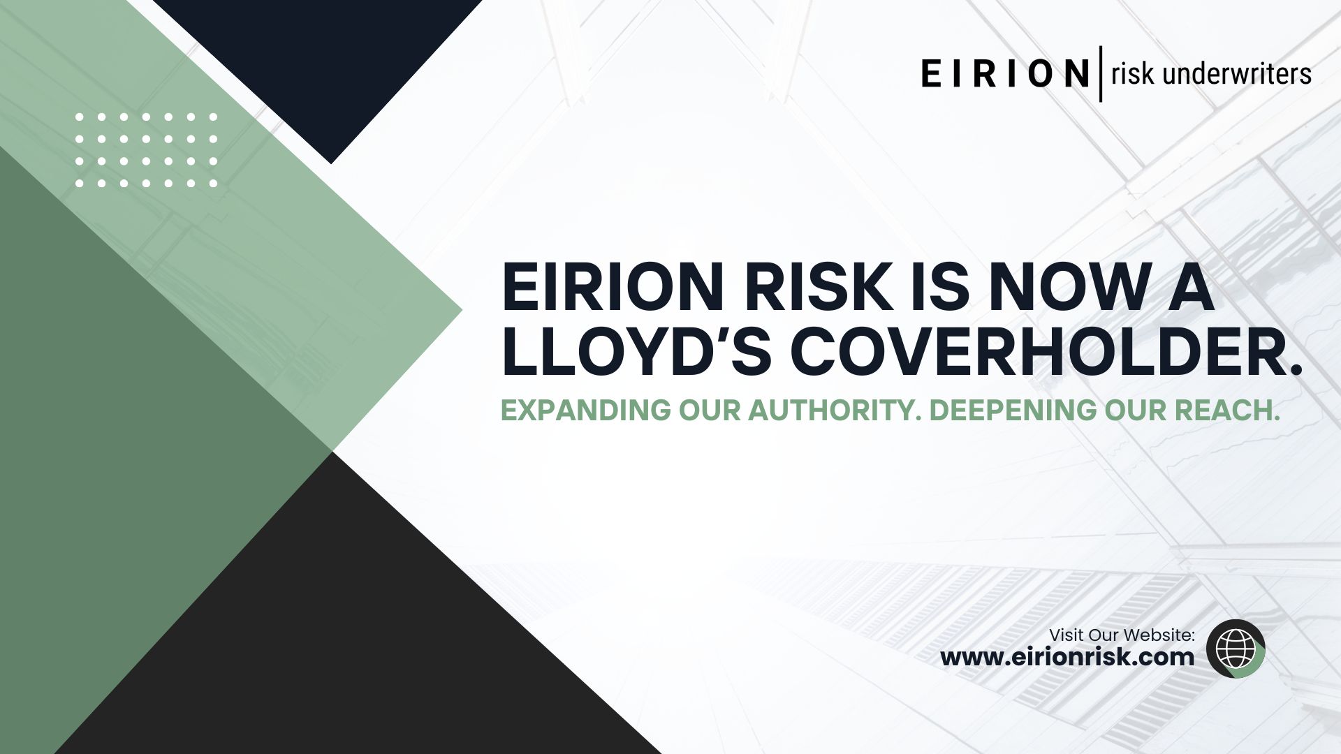 Read more about the article Eirion Risk Underwriters Gains Lloyd’s Coverholder Status, Expanding Global Carrier Relationships